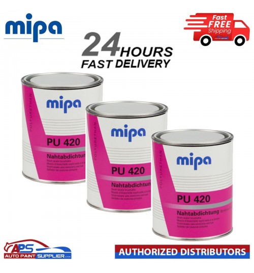 3x MIPA PU 420 Seam Sealer 1KG Tin Grey Brushable Polyurethane Adhesive Sealant (NEXT DAY DELIVERY)